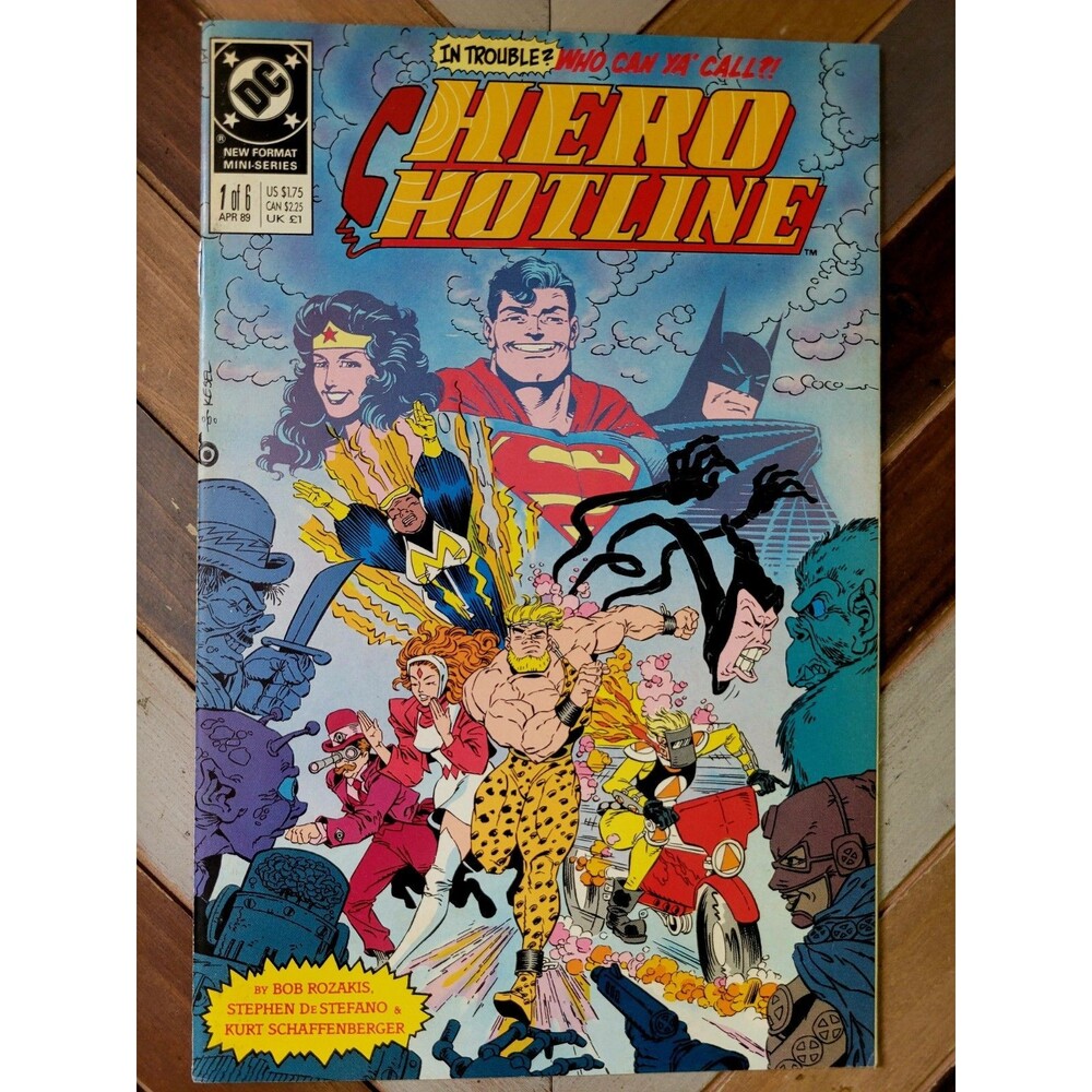 Hero Hotline #1 FN/VF (DC 1989) Superman, Batman, Wonder Woman! By Bob Rozakis